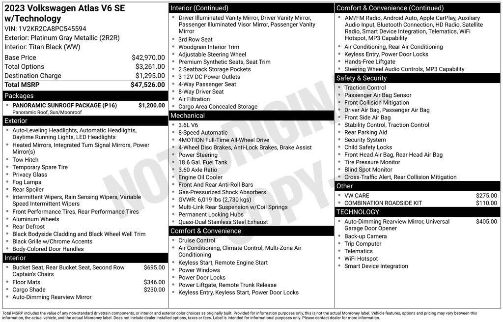 2023 Volkswagen Atlas 4Motion SE W